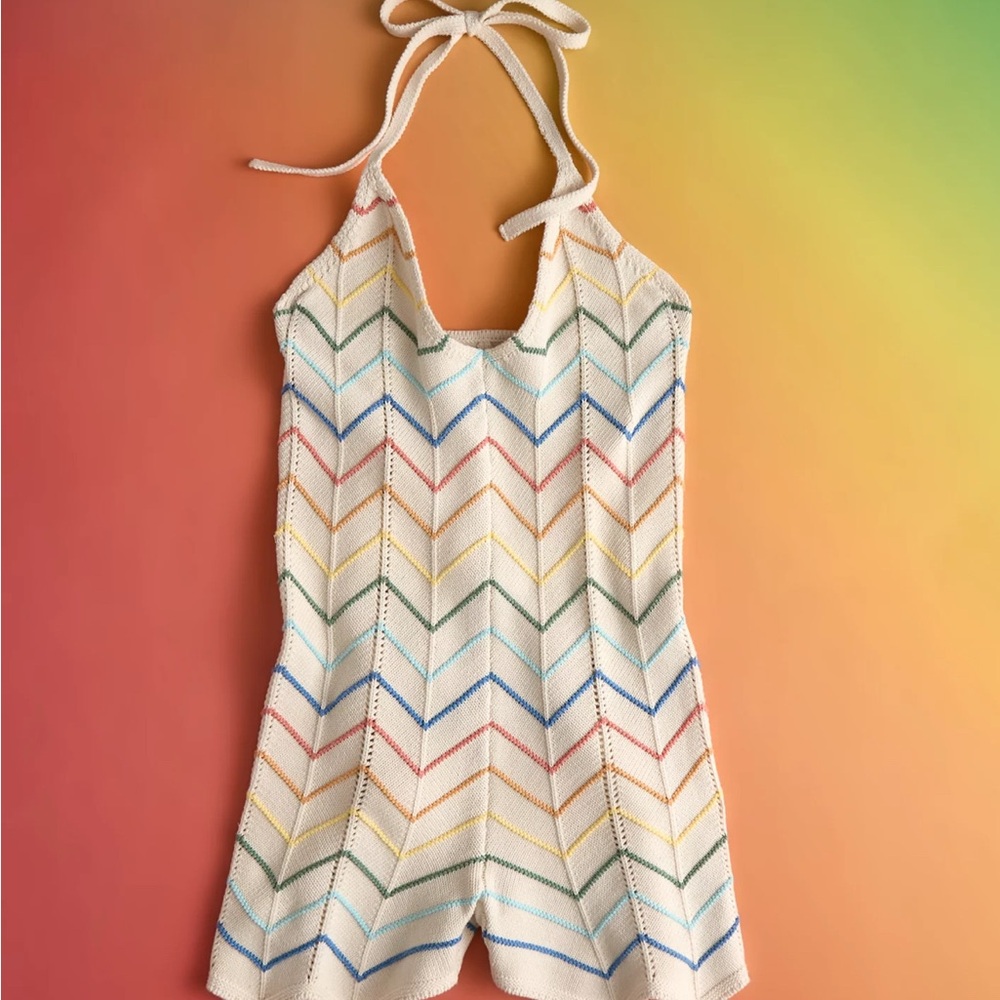 American Eagle Outfitters Multicolor Chevron Romper